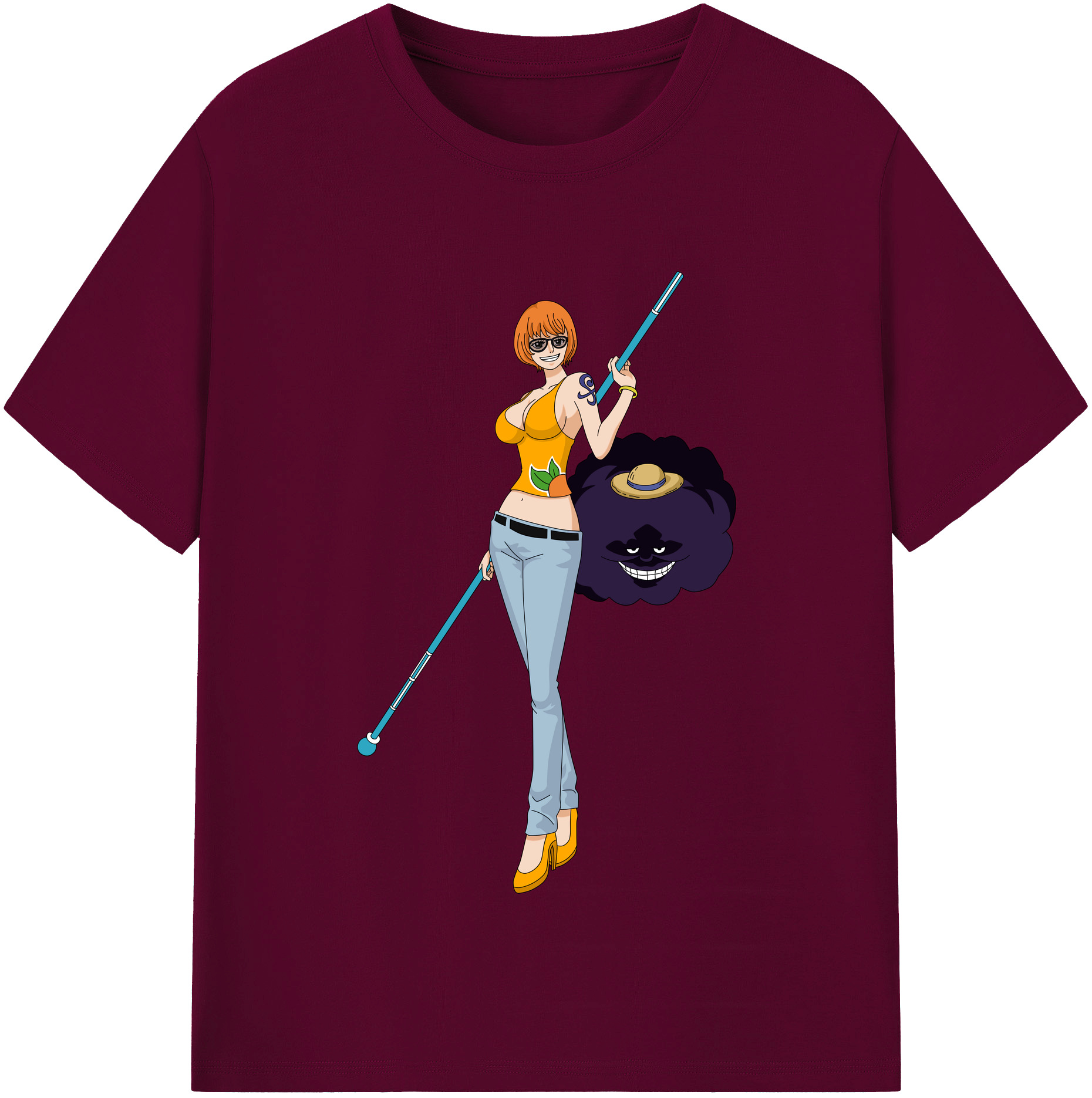 （画像用） ワンピース ナミ ONE PIECE Nami レディースカジュアルプリントTシャツ（綿100％）